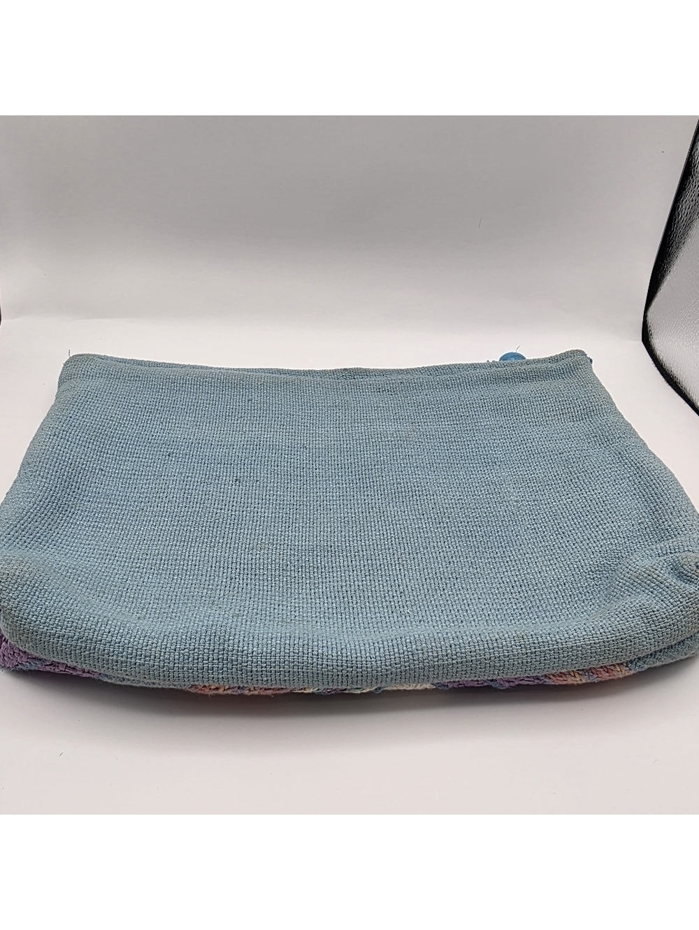 Vintage Clutch Purse Bag Blue Pink Geometric Philippines Retro Cottagecore Rare - Picture 6 of 10